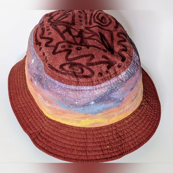 CUSTOM PAINTED 1 OF 1 Bucket Hat - Picture 4 of 5